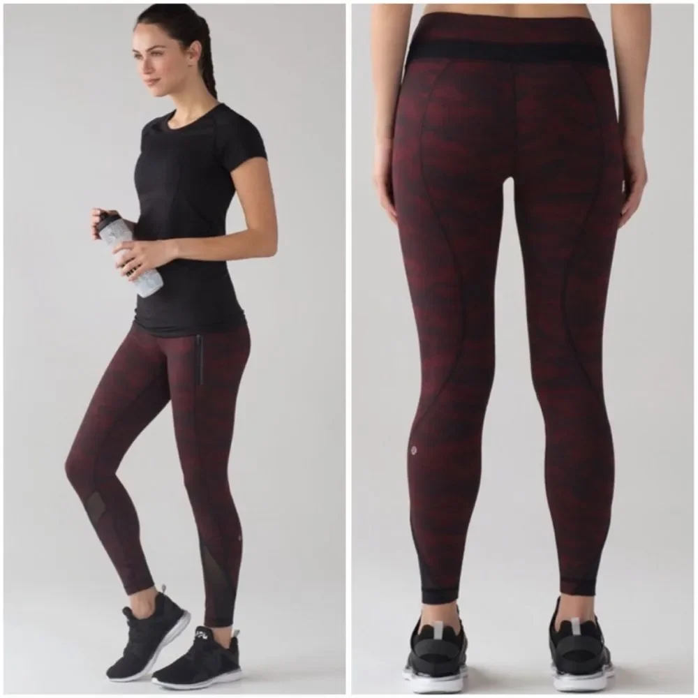 Lululemon Inspire Tight II Size 4 Power Luxtreme Hazy Days Black Deep Rouge - Picture 2 of 16